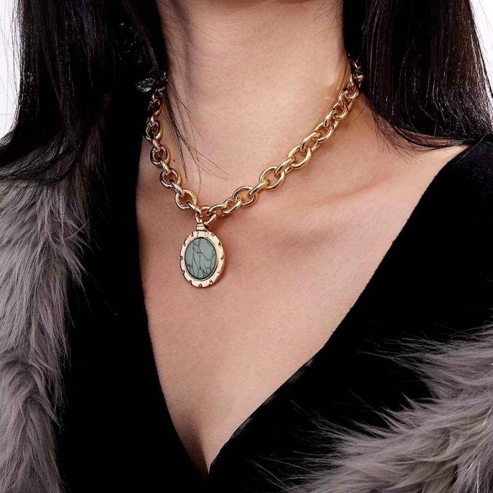 ๐โจ Chunky Chain Pendant Necklace